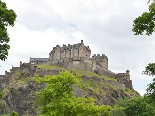Edinburgh Castle on Castle Rock in Scotland